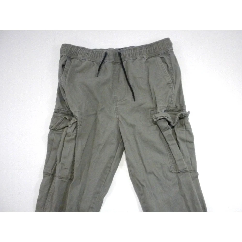 Aeropostale Joggers Mens S Green Cargo Twill‎ Stretch Tapered Elastic Cuff